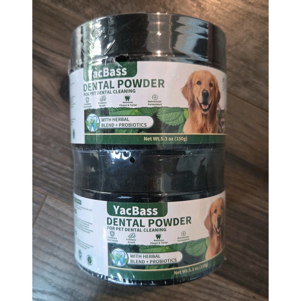 2 Pack Dog Dental Powder, Dog Teeth Cleaning Powder and Cat Breath Freshener